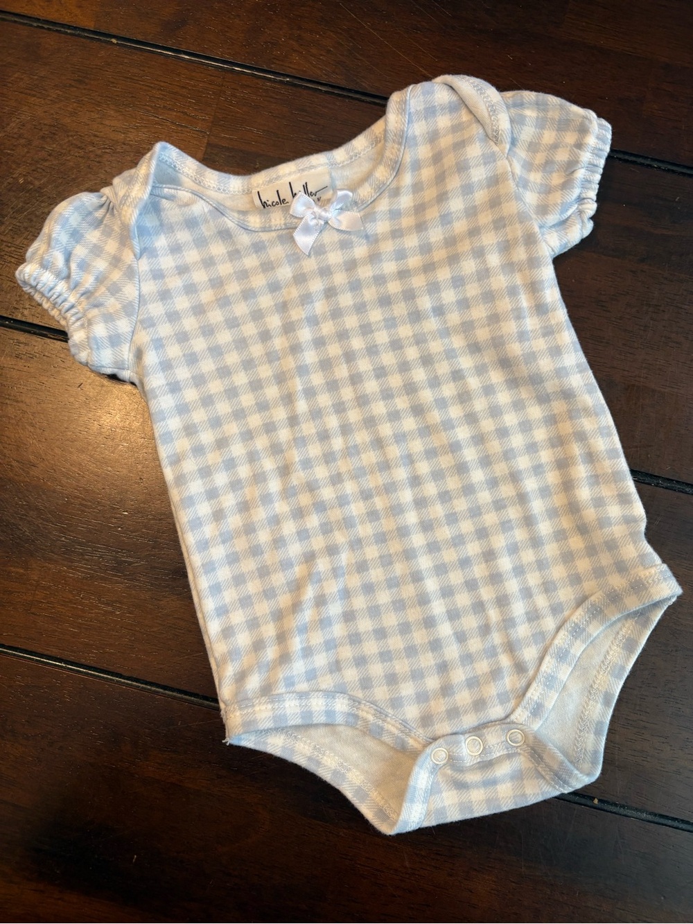 Blue Gingham Baby One-Piece